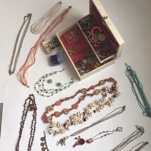 Huge Lot, vintage Costume Jewelry & Box, was mom’s